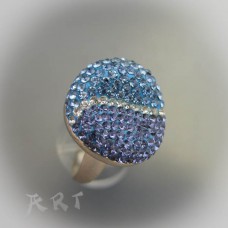 Сребърен дамски пръстен с камъни Swarovski R-274